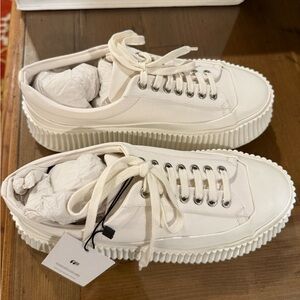 NIB Jill Sander leather platform sneakers